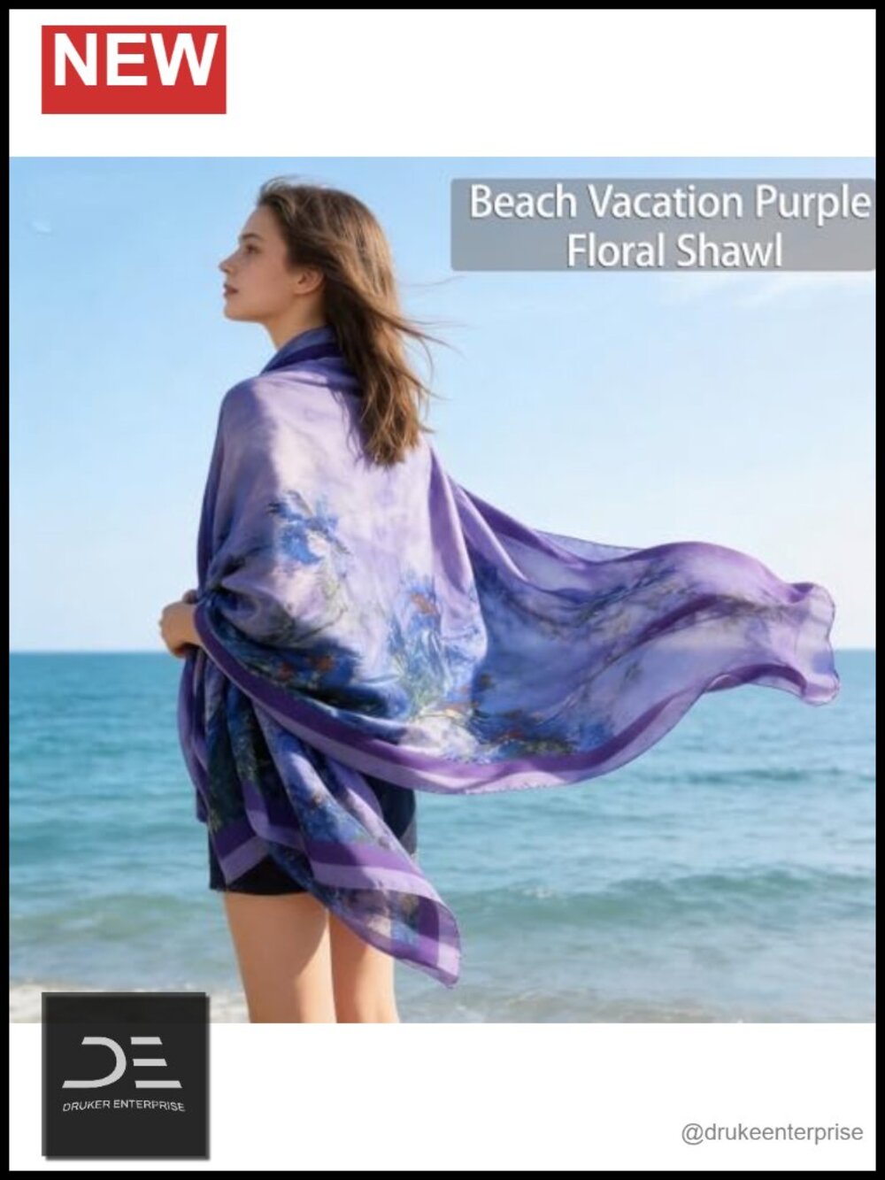 Large Lightweight Satin Shawl Scarf for Women - Silky Long Wrap - Picture 2 of 6